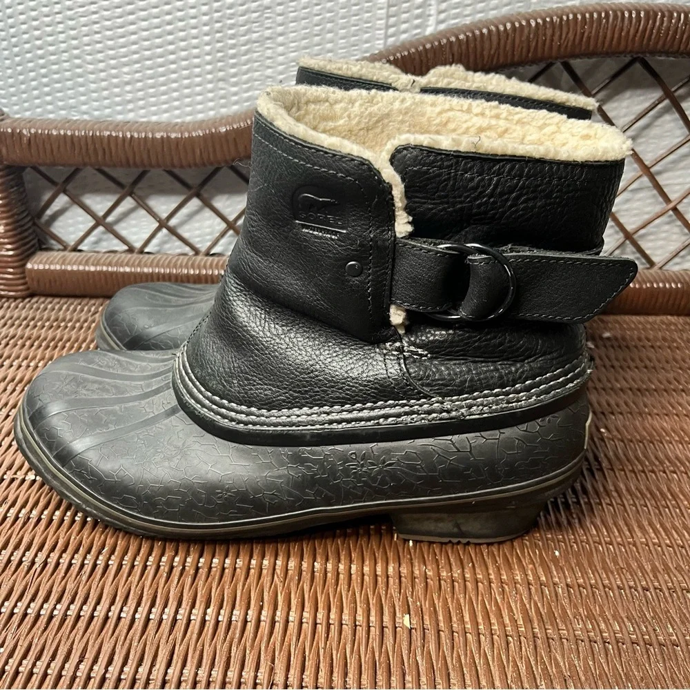 Sorel Snow/Mud Rubber-Leather adjustable Boots Size 12